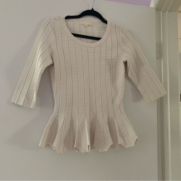 Jonathan Simkhai Peplum Pointelle Stretch Top XS - Picture 3 of 7